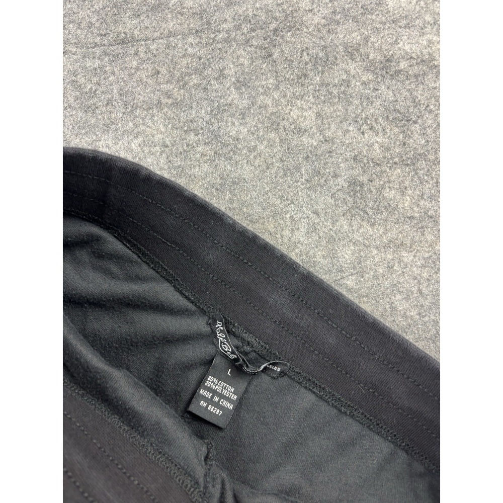 Hale Bob Womens L 00s Y2K Black Velour Track Suit Pant Low Rise Wide Leg Pockets - Picture 7 of 8